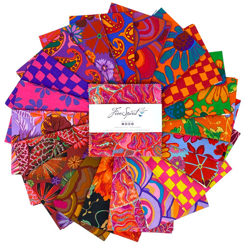 Free Spirit Fabrics Kaffe Fassett Collective  FreeSpirit  August 2024 Charm Pack Hot-1