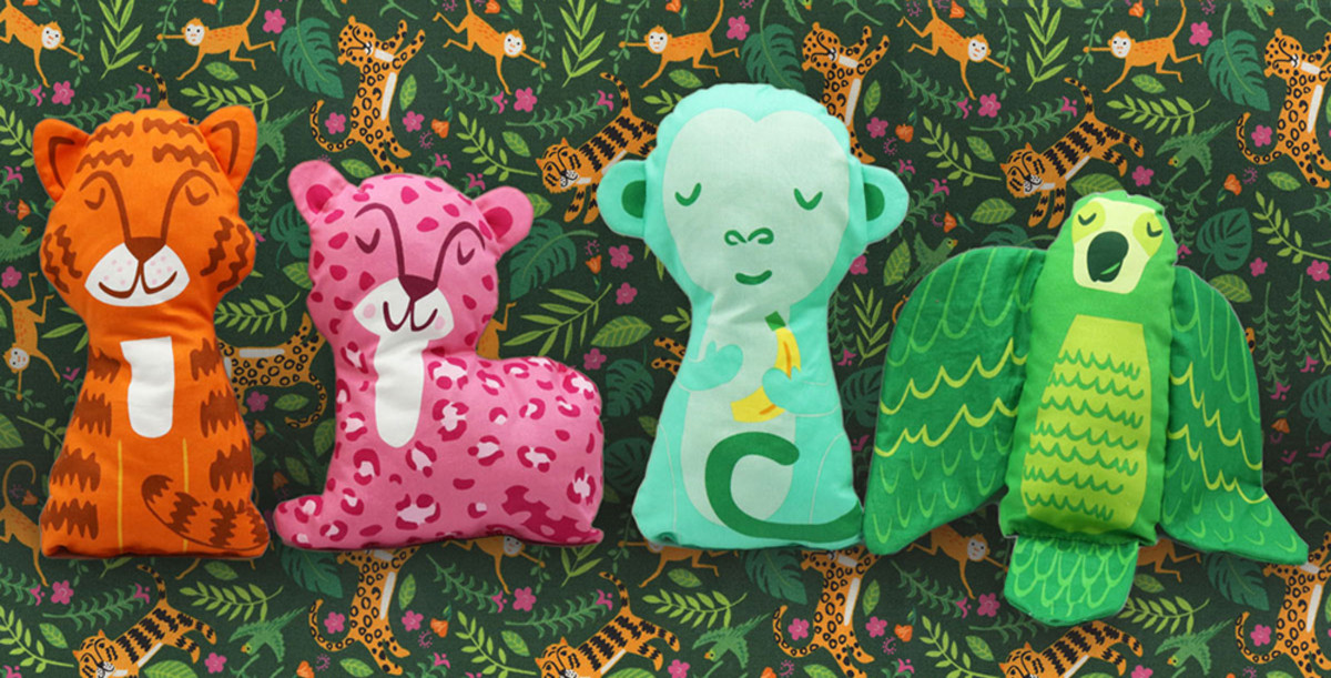 Jungle Paradise stuffed animals from Moda Fabrics