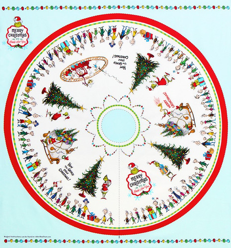 Robert Kaufman Fabrics How the Grinch Stole Christmas Tree Skirt Panel. Sold by the panel. 46 by 44 inches.