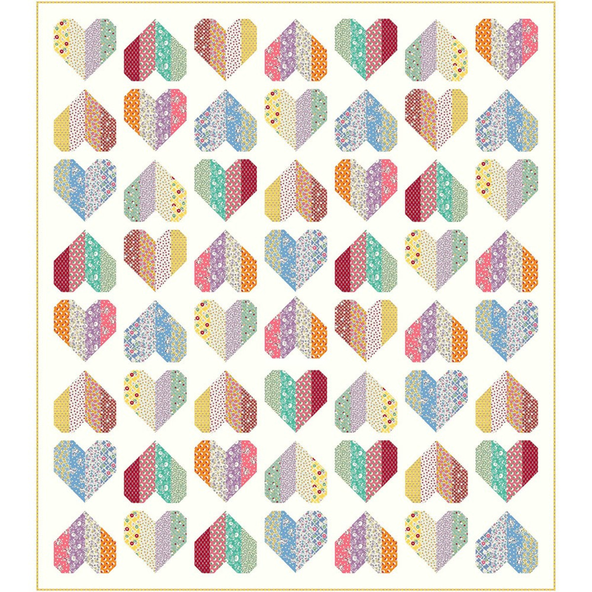 Marcus Fabrics Aunt Grace Sew Charming Twin Size Hearts Quilt Pattern