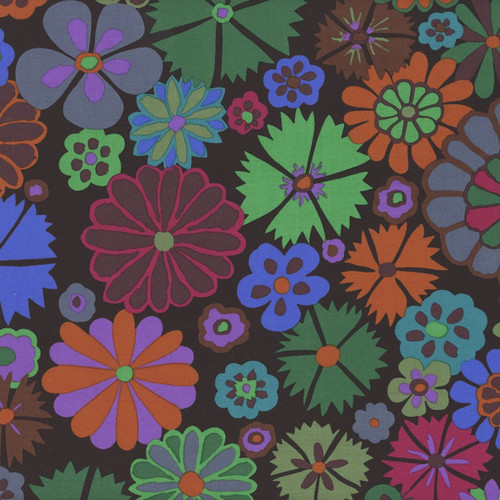 Free Spirit Fabrics Kaffe Fassett Collective  FreeSpirit August 2024 Philip Jacobs Folk Flower Dark, scan