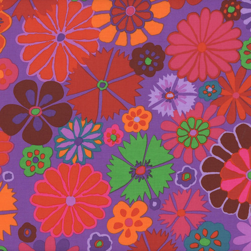 Free Spirit Fabrics Kaffe Fassett Collective FreeSpirit August 2024 Kaffe Fassett Folk Flower Red, scan