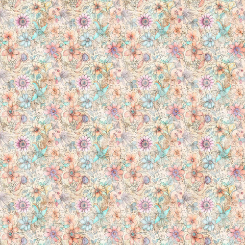 Quilting Treasures Fabrics Enchanted Dan Morris Cream Fairy Flowers, digital sample