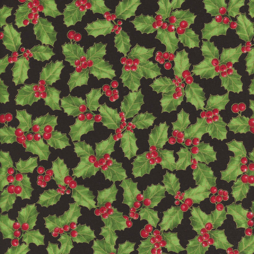 Timeless Treasures Fabrics Winter Rose Fancy Christmas Mistletoe Mt Holly