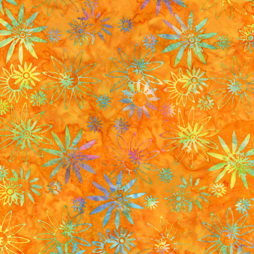 Timeless Treasures Fabrics Tonga Batiks Superstar Pumpkin Sunflower