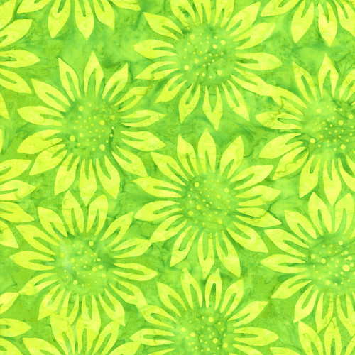 Timeless Treasures Fabrics Tonga Batiks Superstar Grass Large Sunflowers