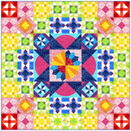 Timeless Treasures Fabrics Tonga Batik Superstar Happy Go Lucky Quilt Kit